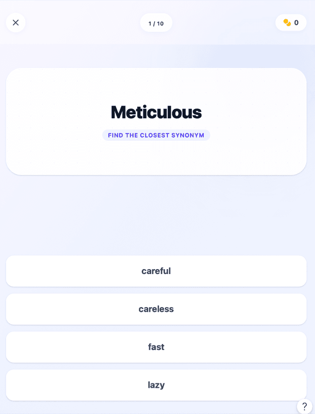 WordPara Synonyms screen